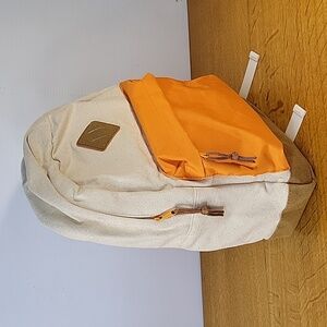 Canvas & Leather Look Backback Unbranded 12 X 15 X 7" Approx.